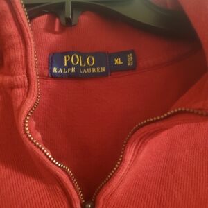 Polo by Ralph Lauren Red Zip Up Sweater